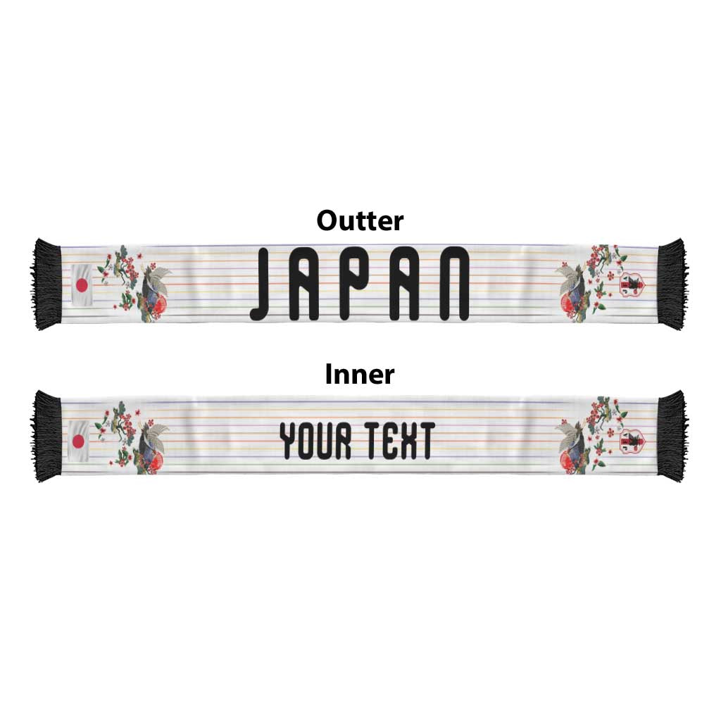 Japan Football Personalized Soccer Scarf Colors Beyond Horizon Sashiko Effect White Version