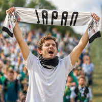 Japan Football Personalized Soccer Scarf Colors Beyond Horizon Sashiko Effect White Version