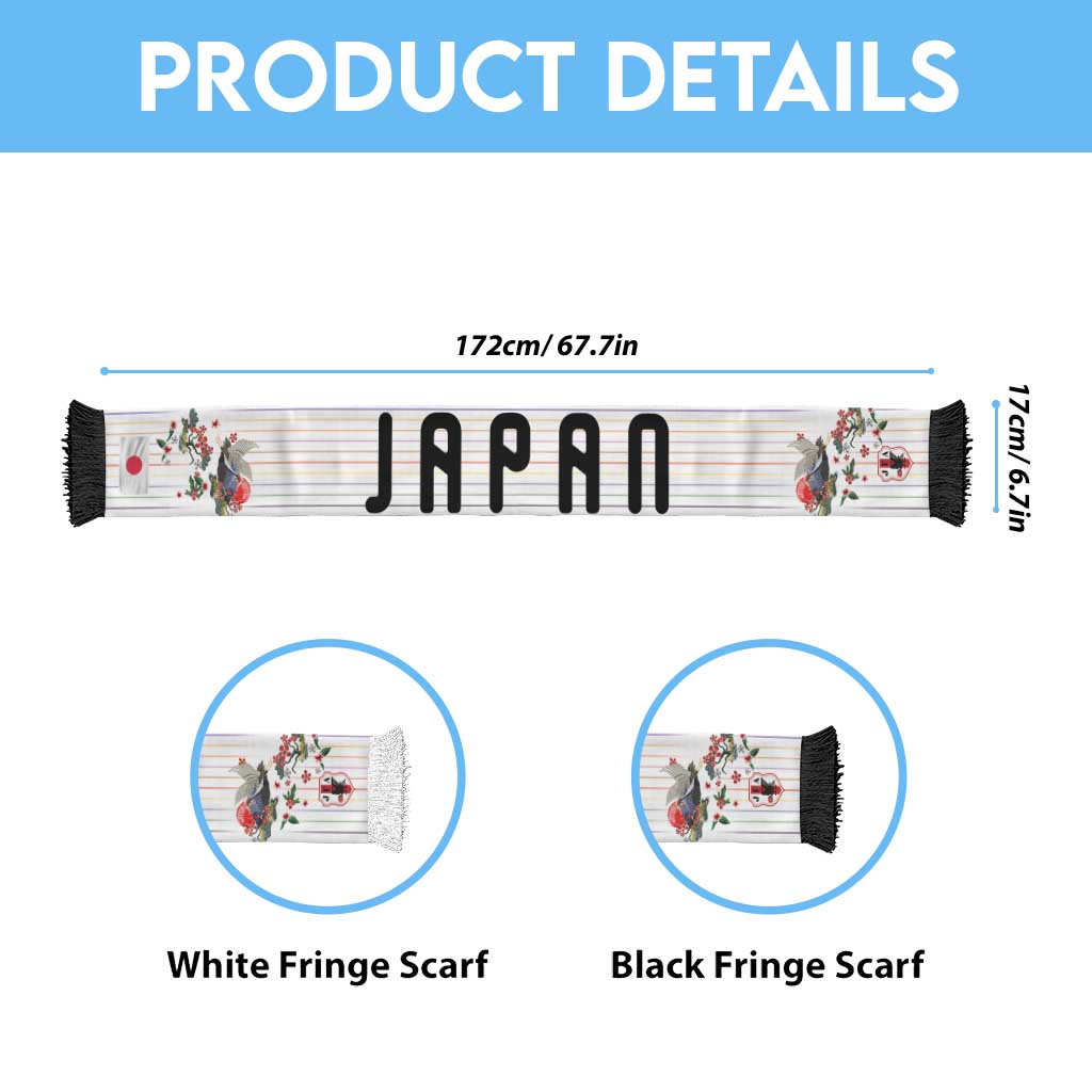 Japan Football Personalized Soccer Scarf Colors Beyond Horizon Sashiko Effect White Version
