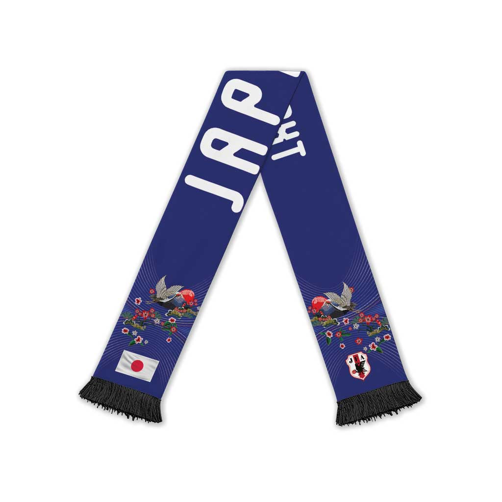 Japan Football Personalized Soccer Scarf Japanese Culture with Sashiko Effect