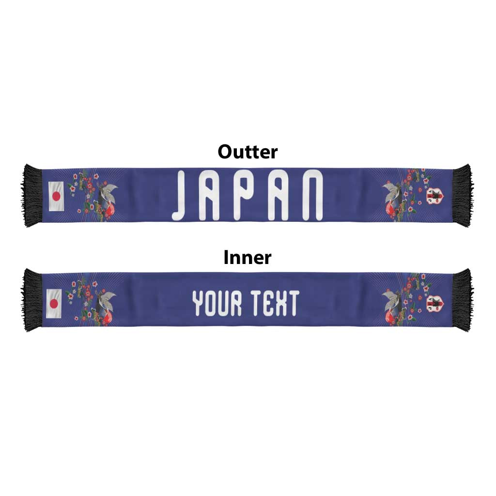 Japan Football Personalized Soccer Scarf Japanese Culture with Sashiko Effect