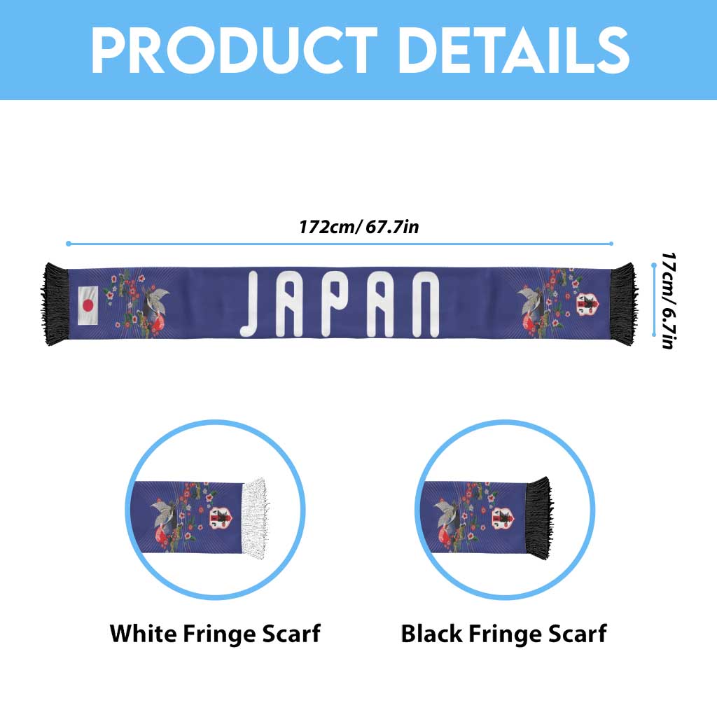 Japan Football Personalized Soccer Scarf Japanese Culture with Sashiko Effect