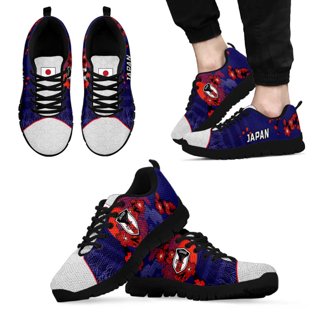 Japan Football Sneakers Minimalist Floral Great Wave Ukiyo-e Style
