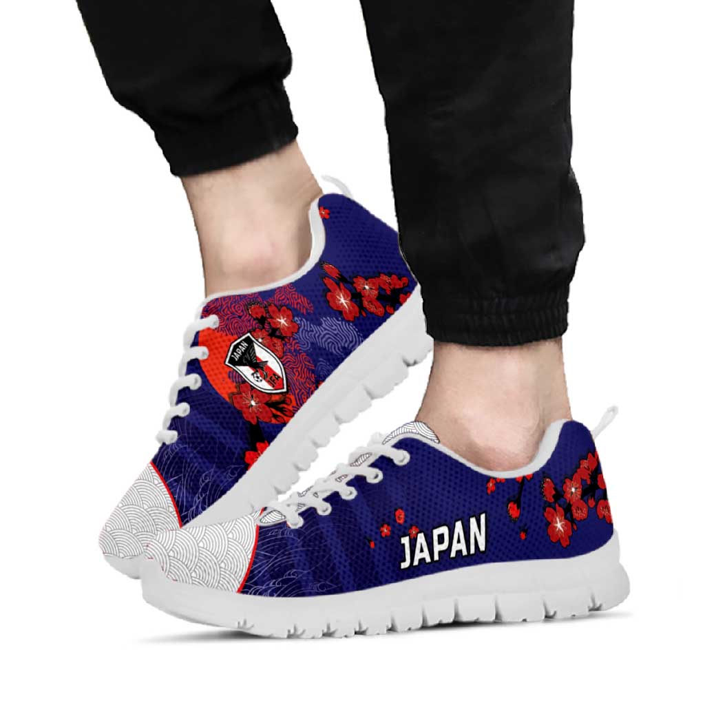Japan Football Sneakers Minimalist Floral Great Wave Ukiyo-e Style