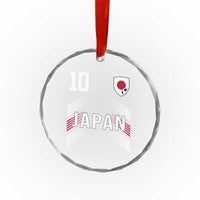 Japan Soccer Sports Graphic Number 10 Jersey Style Crystal Glass Ornament Proud Japanese Football Fans Game Day Pride