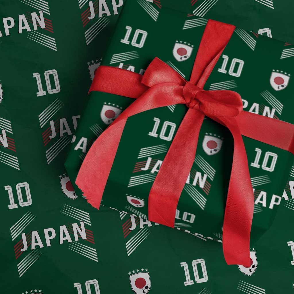 Japan Soccer Sports Graphic Number 10 Jersey Style Wrapping Paper Roll Proud Japanese Football Fans Game Day Pride