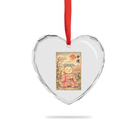 Japanese Anime Maneki Neko Heart Crystal Glass Ornament Kawaii Waving Cat Good Luck Kanji - Wonder Print Shop
