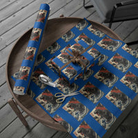 Japanese Dinosaur Wrapping Paper Roll Vintage Great Wave Monster Epic Giant Monster Ukiyo-e Style