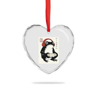 Japanese Gamer Frog Heart Crystal Glass Ornament Boys Funny Vintage Gaming - Wonder Print Shop