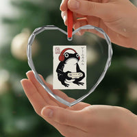 Japanese Gamer Frog Heart Crystal Glass Ornament Boys Funny Vintage Gaming - Wonder Print Shop