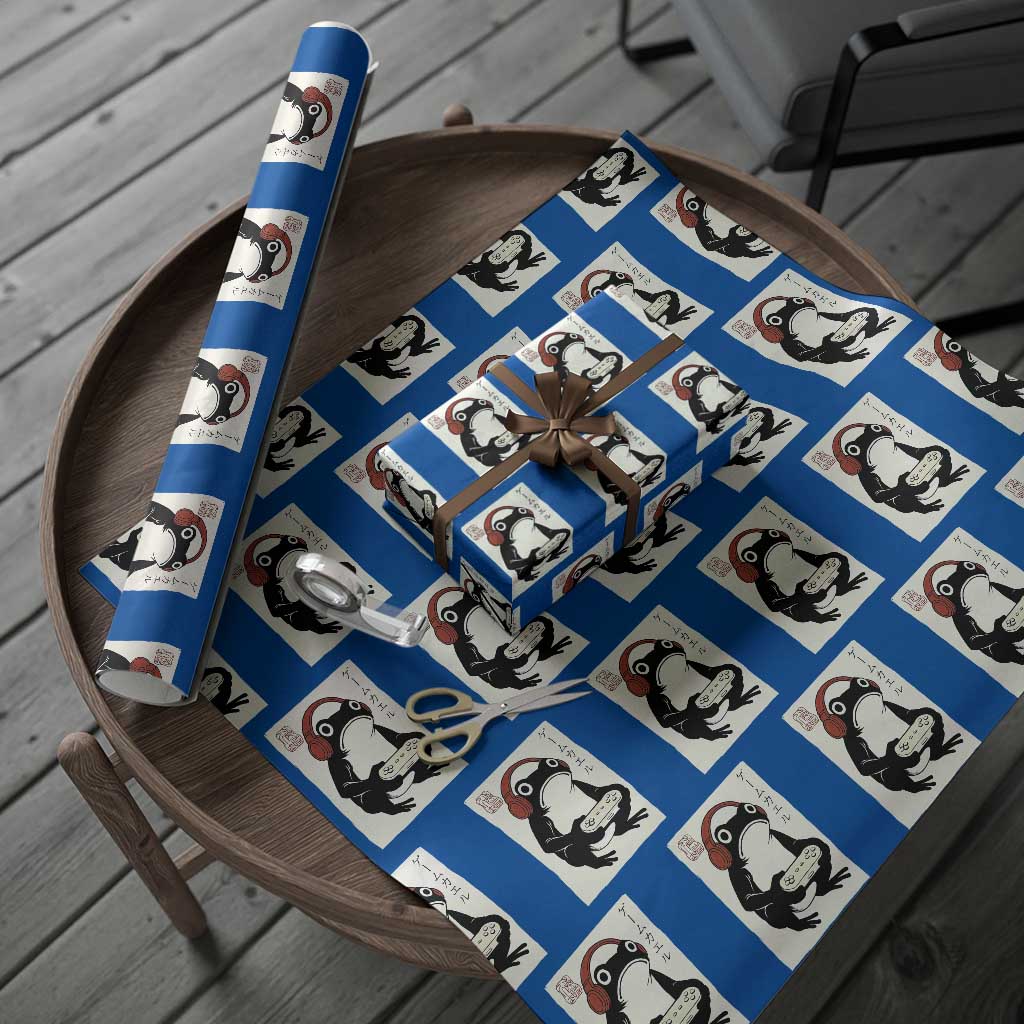 Japanese Gamer Frog Wrapping Paper Roll Boys Funny Vintage Gaming - Wonder Print Shop
