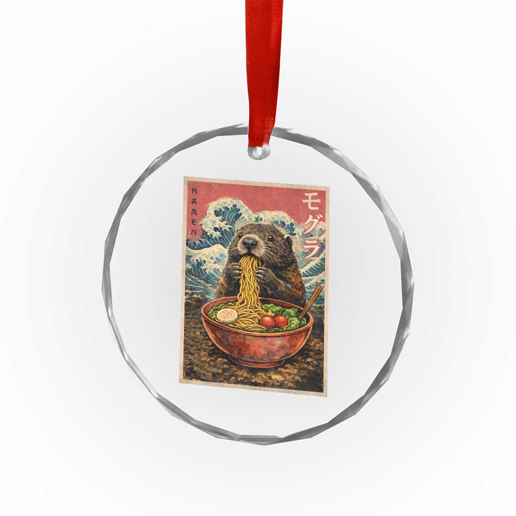 Japanese Groundhog Ramen Noodles Crystal Glass Ornament Funny Kawaii Anime - Wonder Print Shop
