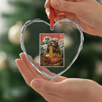 Japanese Groundhog Ramen Noodles Heart Crystal Glass Ornament Funny Kawaii Anime - Wonder Print Shop