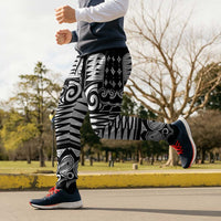 Japanese Indigenous Jogger Pants Jomon Tribal Inspired Black
