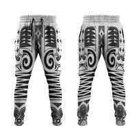 Japanese Indigenous Jogger Pants Jomon Tribal Inspired White