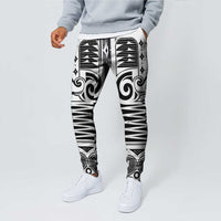 Japanese Indigenous Jogger Pants Jomon Tribal Inspired White