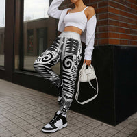 Japanese Indigenous Jogger Pants Jomon Tribal Inspired White