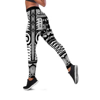 Japanese Indigenous Leggings Jomon Tribal Inspired Black