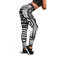 Japanese Indigenous Leggings Jomon Tribal Inspired Black