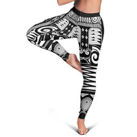 Japanese Indigenous Leggings Jomon Tribal Inspired Black