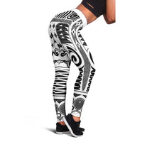 Japanese Indigenous Leggings Jomon Tribal Inspired White