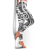 Japanese Indigenous Leggings Jomon Tribal Inspired White