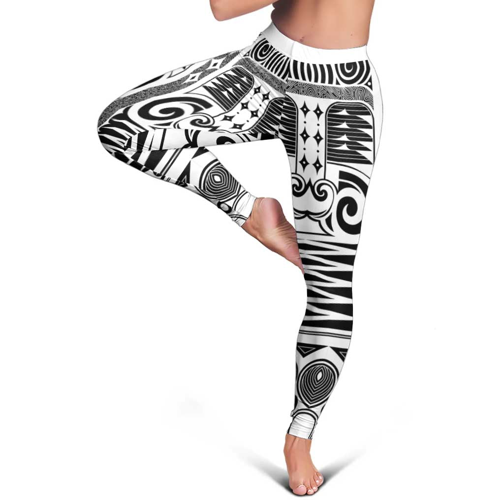 Japanese Indigenous Leggings Jomon Tribal Inspired White