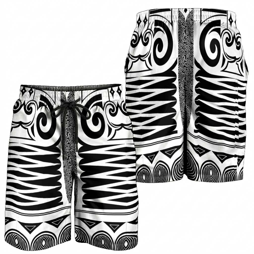 Japanese Indigenous Shorts for Men Jomon Tribal Inspired Black