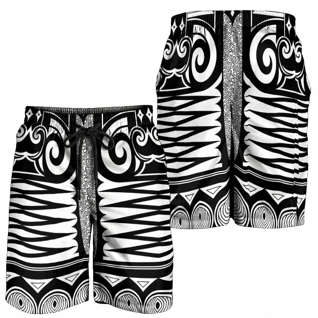 Japanese Indigenous Shorts for Men Jomon Tribal Inspired White