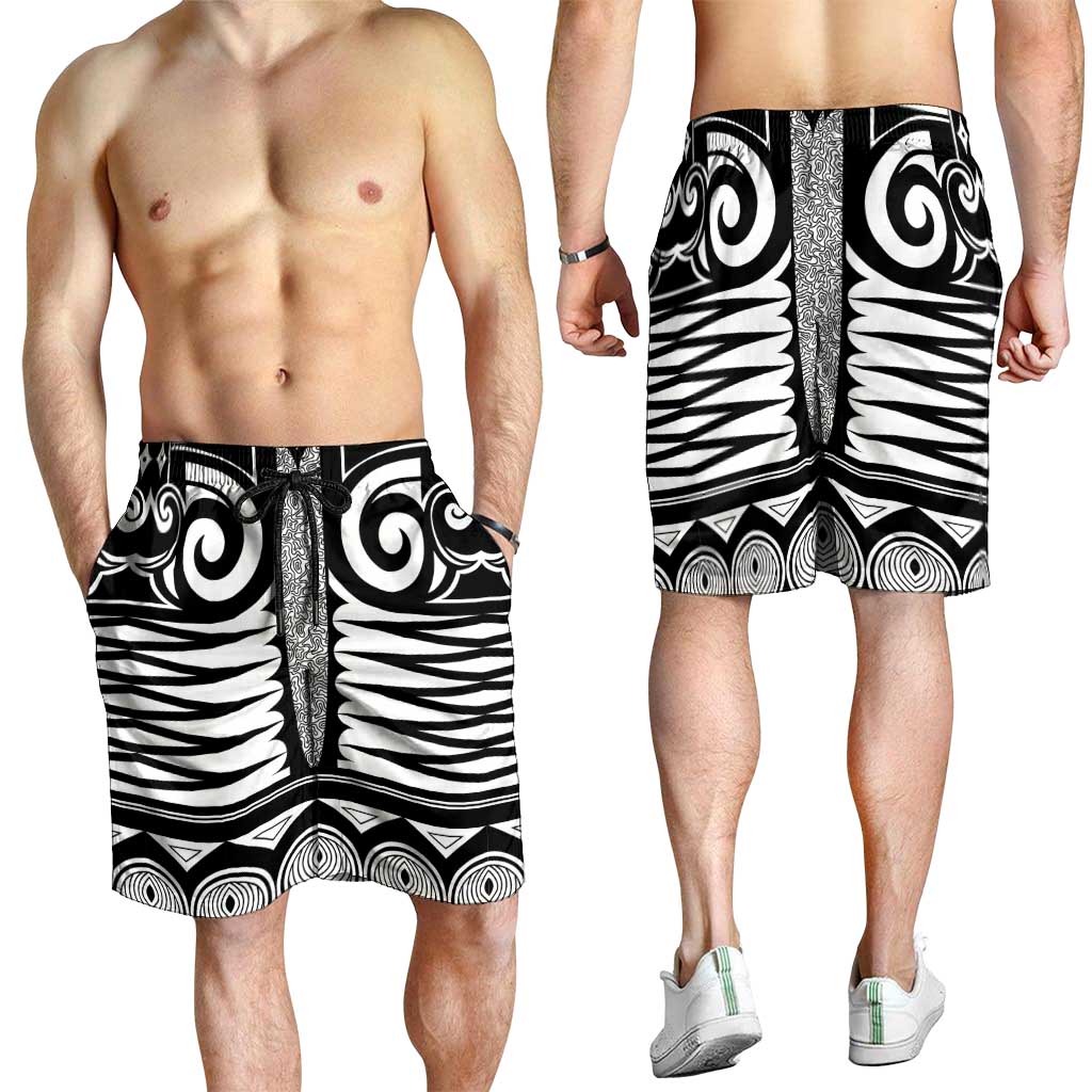 Japanese Indigenous Shorts for Men Jomon Tribal Inspired White