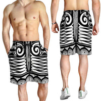 Japanese Indigenous Shorts for Men Jomon Tribal Inspired White