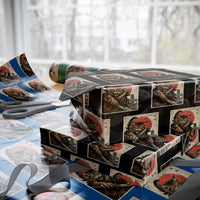 Japanese Maine Coon Samurai Warrior Wrapping Paper Roll Vintage Ukiyoe Cat