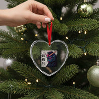 Japanese Mecha Robot Heart Crystal Glass Ornament Samurai Inspired Futuristic Kanji Design