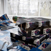 Japanese Mecha Robot Wrapping Paper Roll Samurai Inspired Futuristic Kanji Design