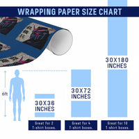 Japanese Mecha Robot Wrapping Paper Roll Samurai Inspired Futuristic Kanji Design