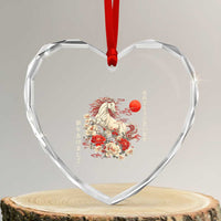 Japanese New Year 2026 Heart Crystal Glass Ornament Year Of The Horse Botan Flower - Wonder Print Shop