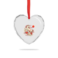 Japanese New Year 2026 Heart Crystal Glass Ornament Year Of The Horse Botan Flower - Wonder Print Shop