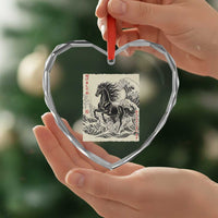 Japanese New Year 2026 Heart Crystal Glass Ornament Year Of The Horse Tsunami Ukiyo e Art - Wonder Print Shop