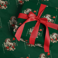 Japanese New Year 2026 Wrapping Paper Roll Year Of The Horse Botan Flower - Wonder Print Shop