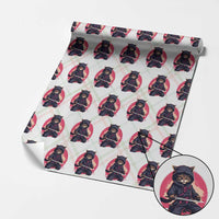 Japanese Ninja Cat Wrapping Paper Roll Ancient Japan Warrior Samurai Tattoo Kawaii Vintage
