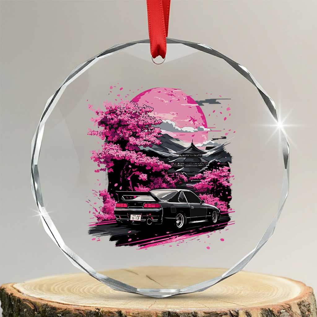 JDM Japanese Crystal Glass Ornament Tokyo Japan Drift Race Car Mount Fuji Cherry Blossom Sakura TS10