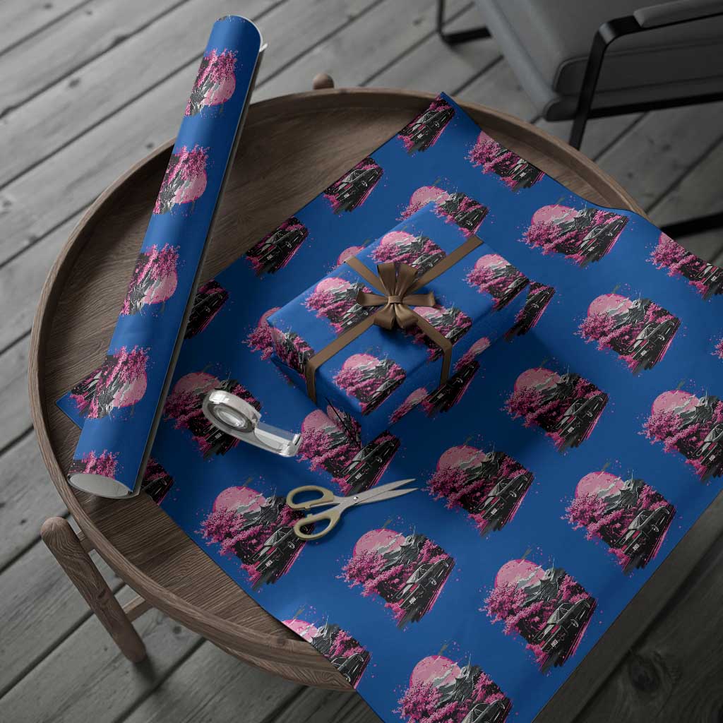JDM Japanese Wrapping Paper Roll Tokyo Japan Drift Race Car Mount Fuji Cherry Blossom Sakura - Wonder Print Shop