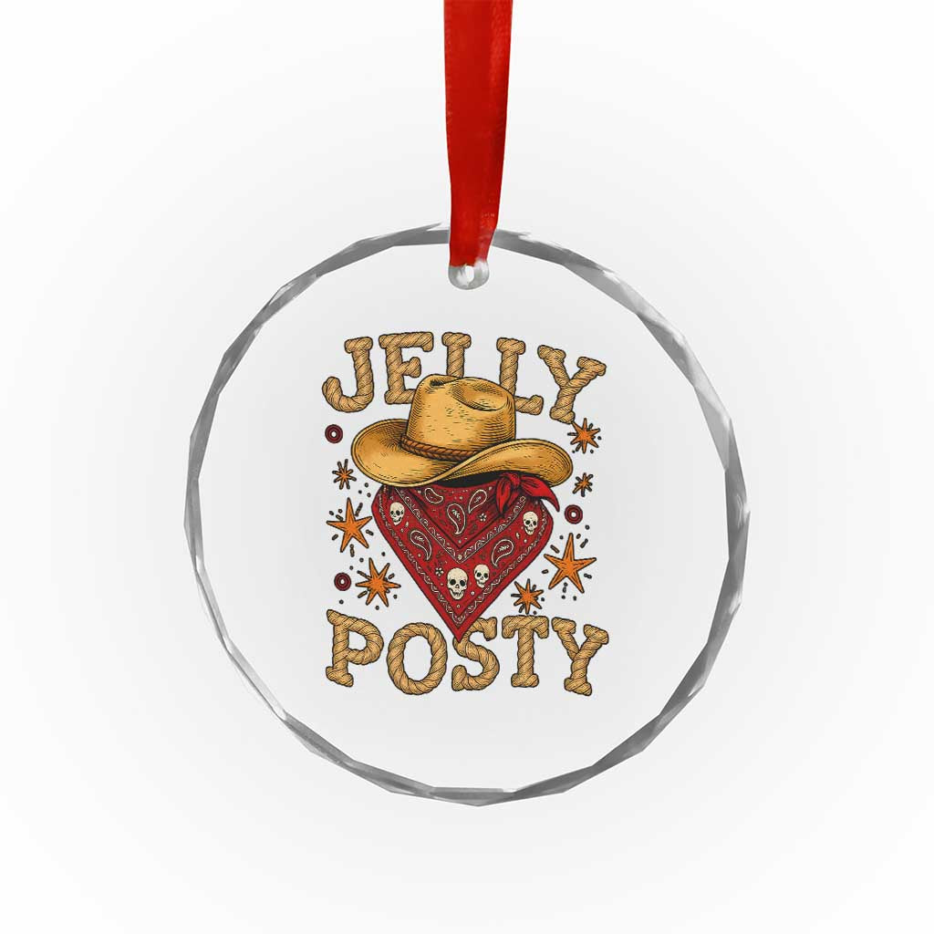 Jelly Posty Cowboy Bandana Crystal Glass Ornament Funny Country Western Rodeo TS02