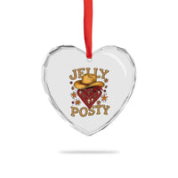 Jelly Posty Cowboy Bandana Heart Crystal Glass Ornament Funny Country Western Rodeo - Wonder Print Shop