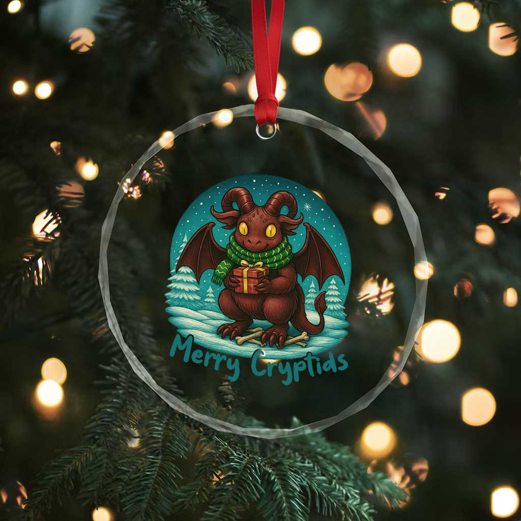 Jersey Devil Crystal Glass Ornament Merry Cryptidmas Funny Christmas Gift TS12