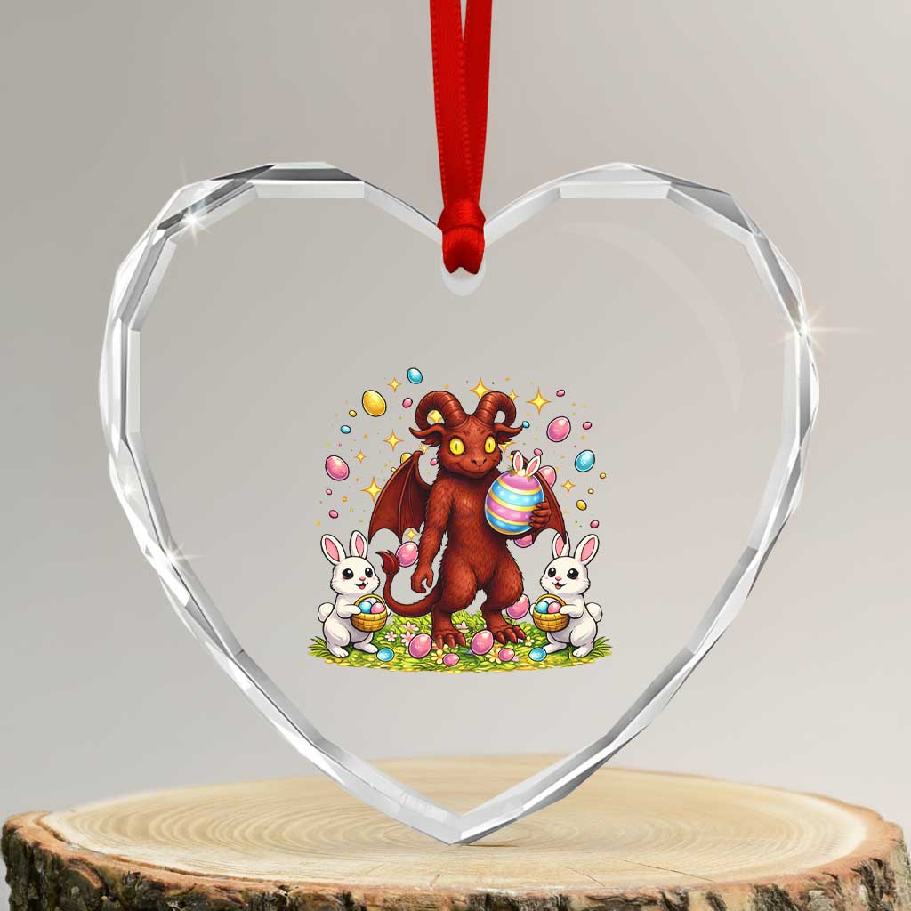 Jersey Devil Easter Egg Hunt Heart Crystal Glass Ornament Funny Pine Barrens Folklore Gift