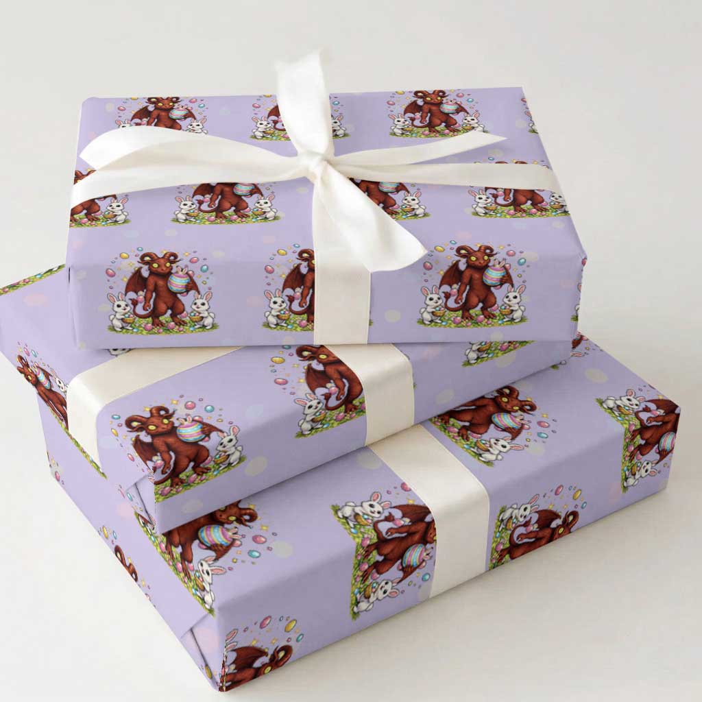 Jersey Devil Easter Egg Hunt Wrapping Paper Roll Funny Pine Barrens Folklore Gift