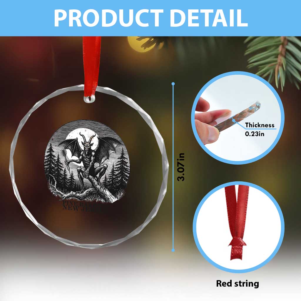 Jersey Devil Playing Dart Crystal Glass Ornament Gothic Horror Gift Pine Barrens New Jersey - Wonder Print Shop