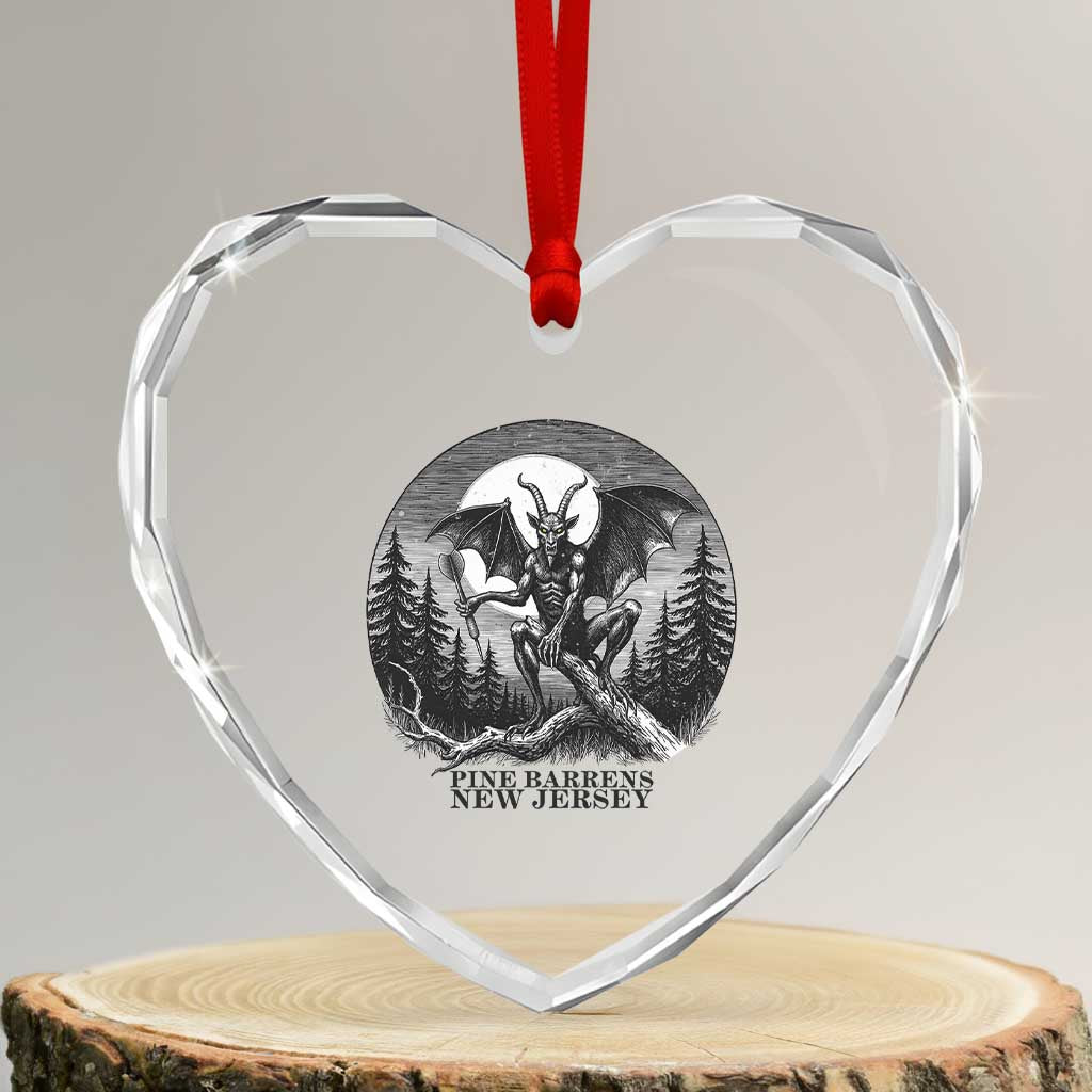 Jersey Devil Playing Dart Heart Crystal Glass Ornament Gothic Horror Gift Pine Barrens New Jersey - Wonder Print Shop