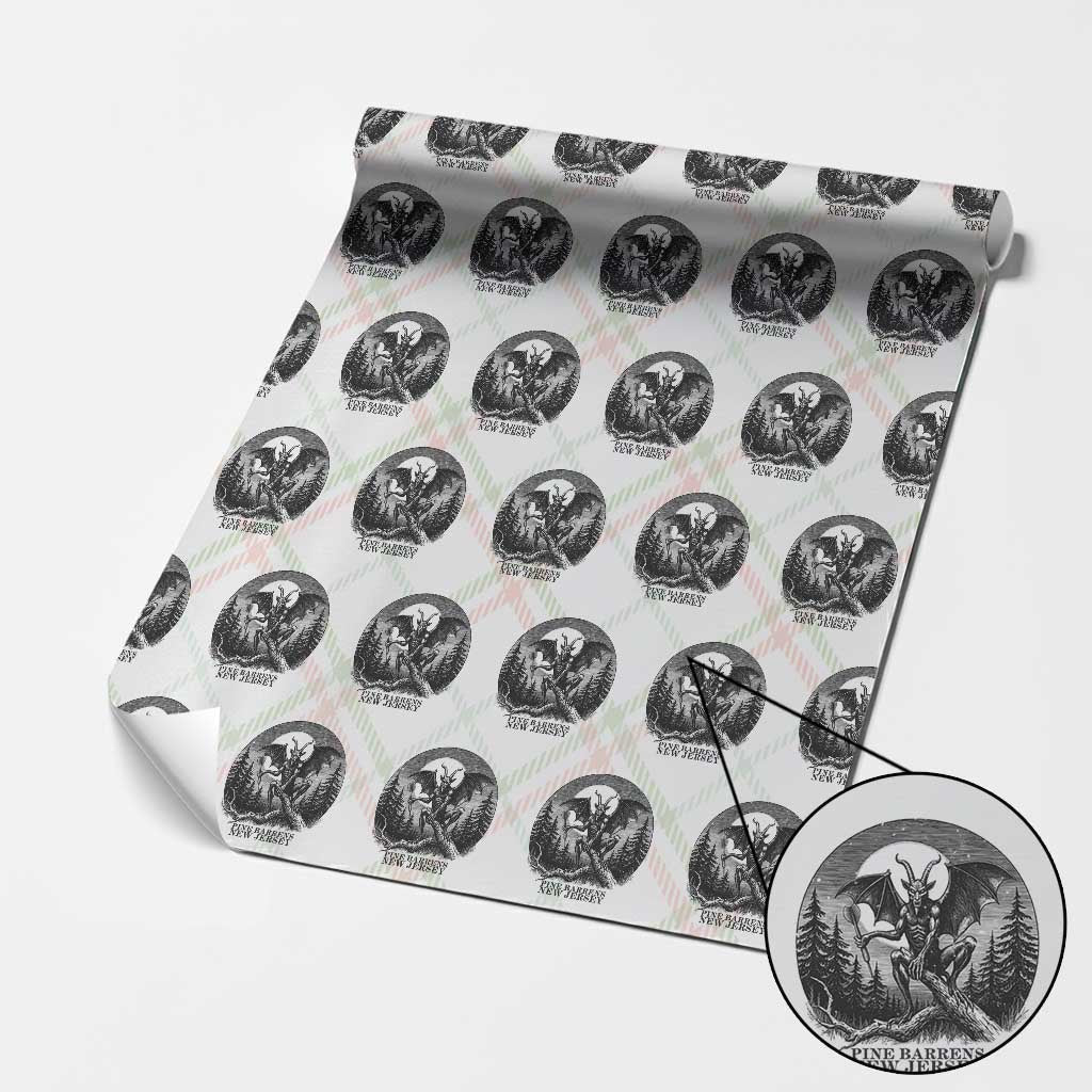 Jersey Devil Playing Dart Wrapping Paper Roll Gothic Horror Gift Pine Barrens New Jersey - Wonder Print Shop